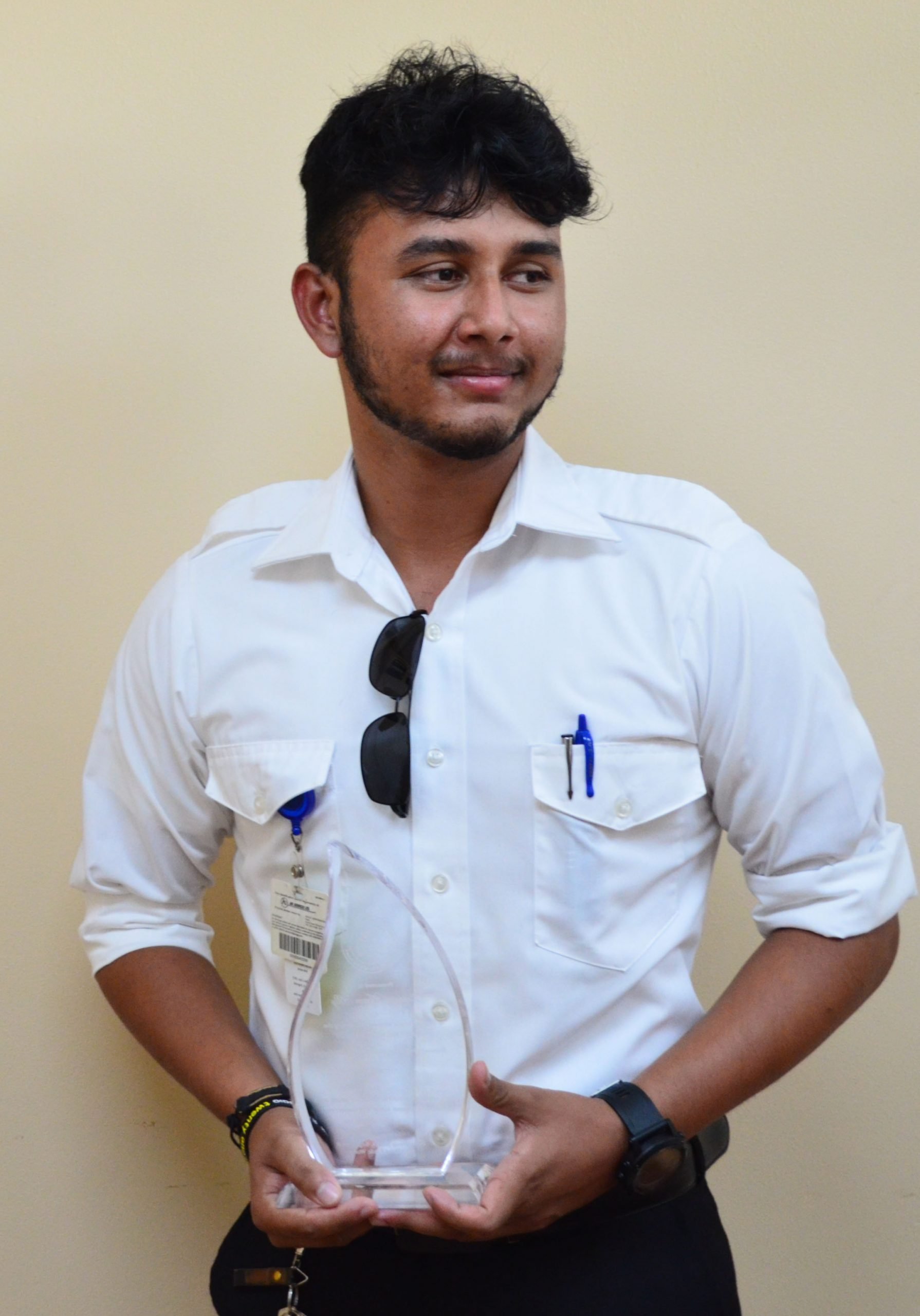 Azam Ally is Guyana’s first locally trained helicopter pilot