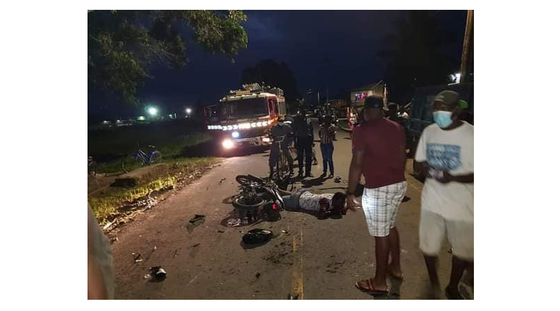 Biker dead, another critical in New Amsterdam accident