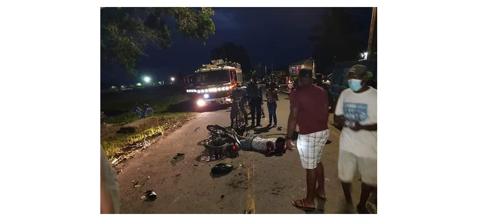 Biker dead, another critical in New Amsterdam accident