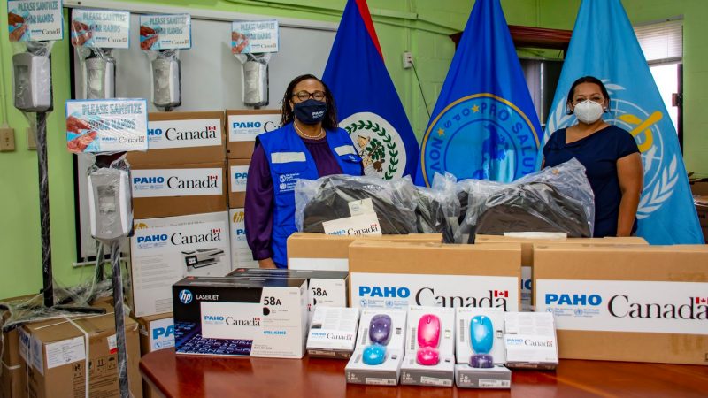 PAHO/WHO Belize and the Government of Canada donate computer equipment
