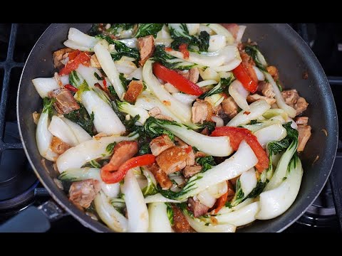 Bok Choy With BBQ Pork Belly | CaribbeanPot.com