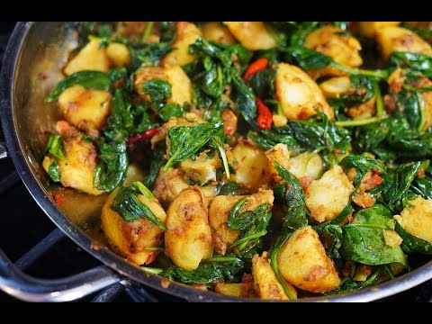 Curry Potato With Spinach #TastyTuesdays | Caribbeanpot.com