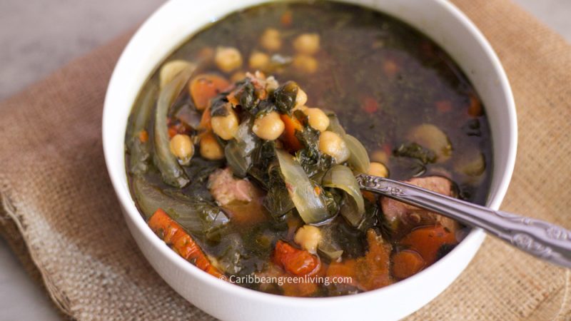 Easy Chickpea and Spinach Soup with Pork Hocks