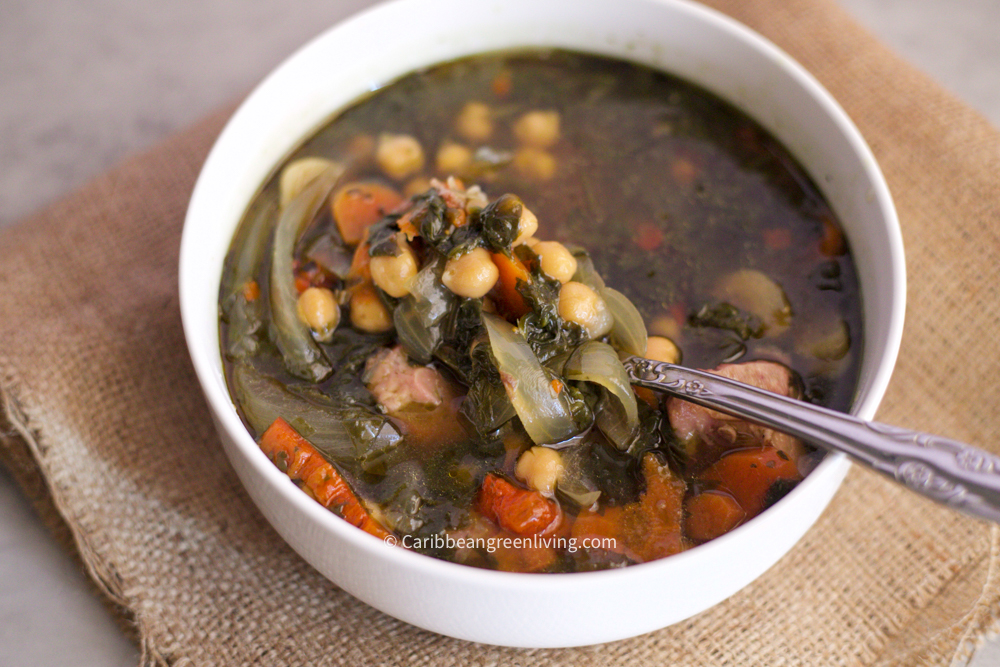 Easy Chickpea and Spinach Soup with Pork Hocks Caribcast