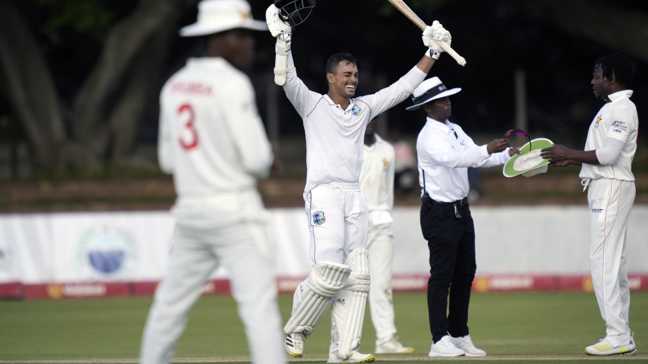 Brathwaite and Chanderpaul tons extend West Indies’ grip on another