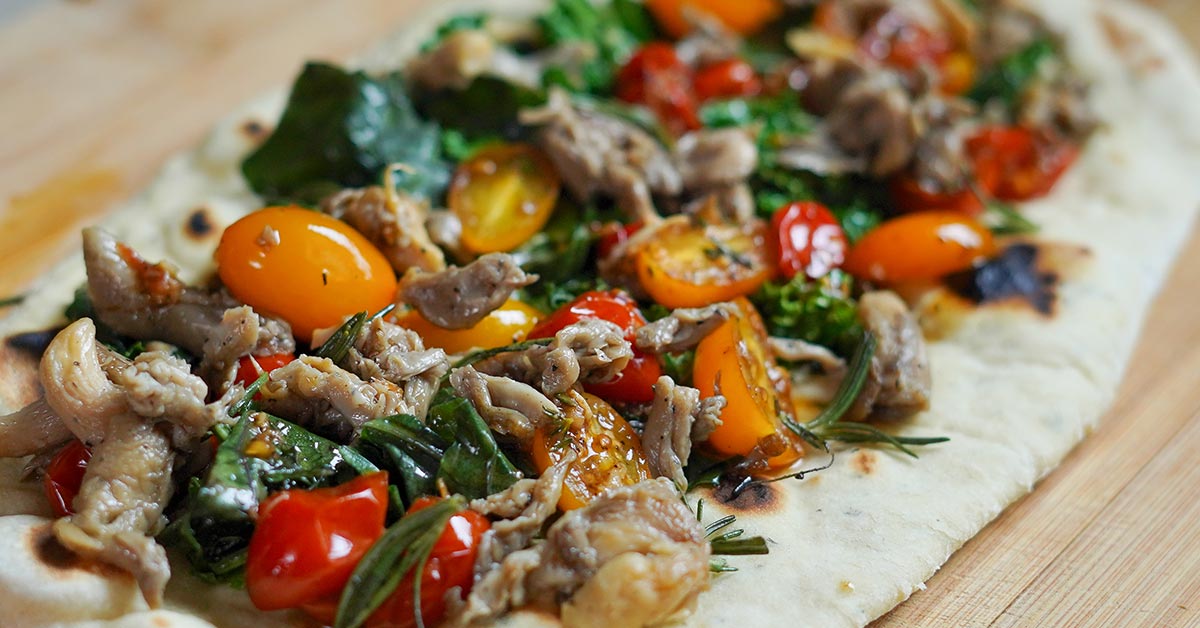 Rosemary Flatbread with Sautéed Veggies