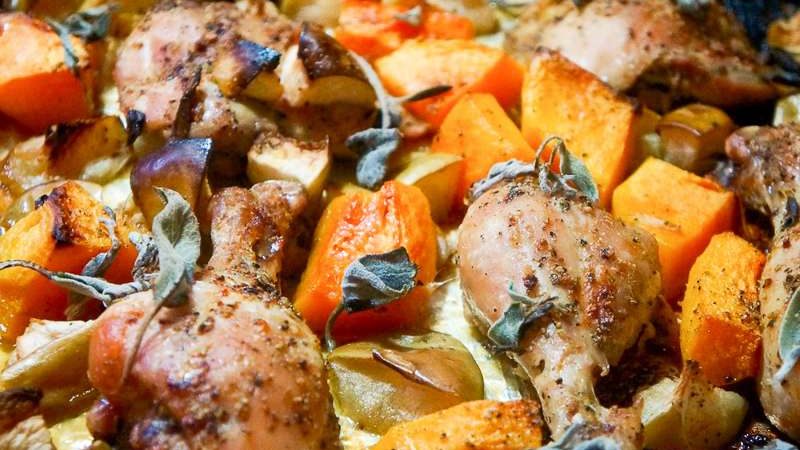Sage Chicken with Roasted Butternut Squash