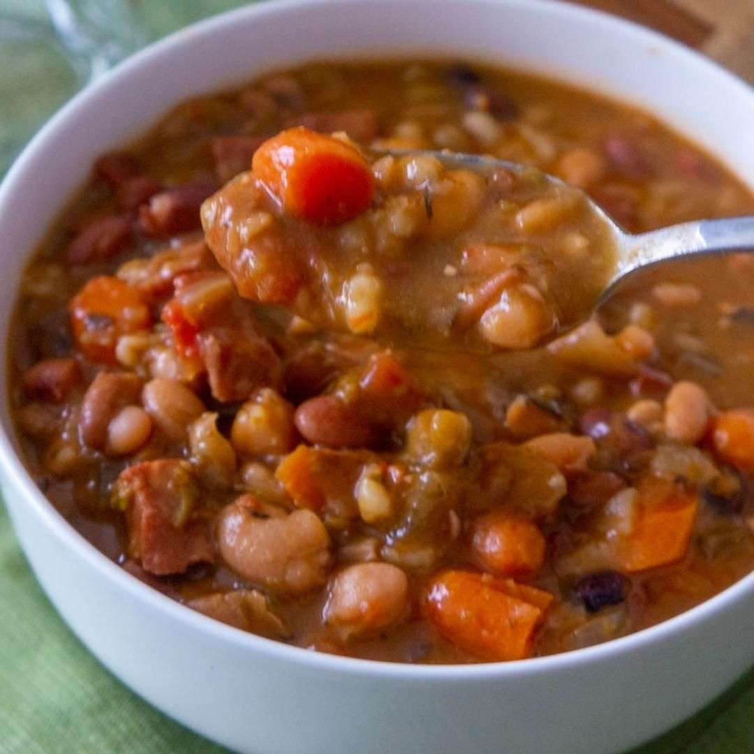 Easy 16 Beans and Ham Soup Recipe
