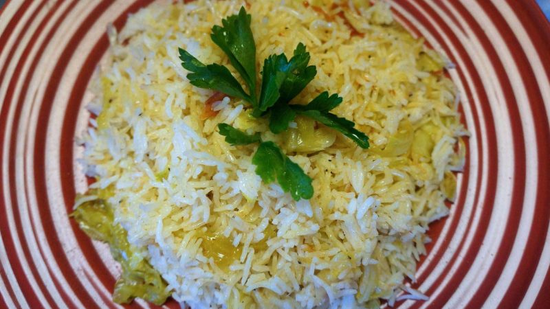 Rice with Dried Shrimp and Cabbage