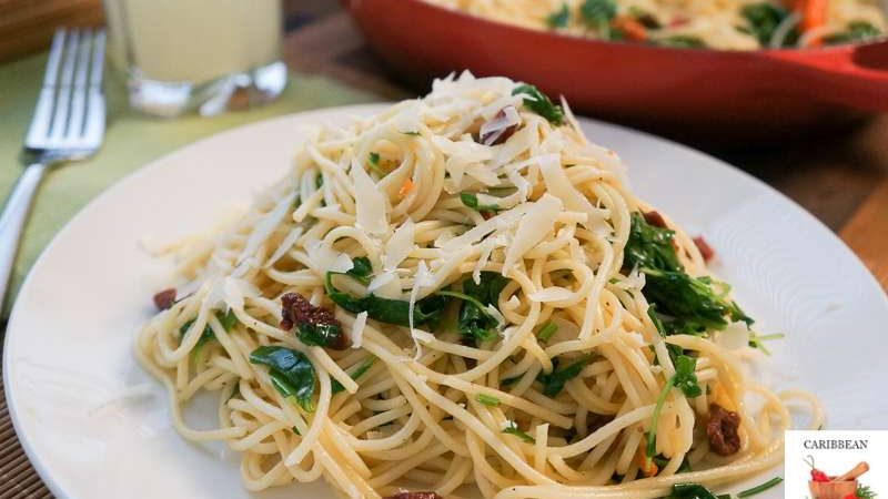 A Family Favorite: Spaghetti with Sun-Dried Tomato and Watercress