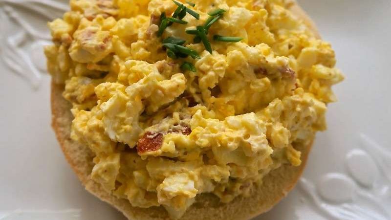 Egg Salad Sandwich with Bacon Bits