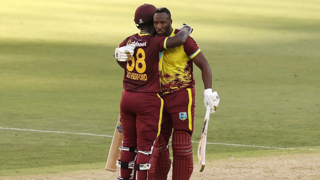 Russell-Rutherford record stand hands West Indies consolation win