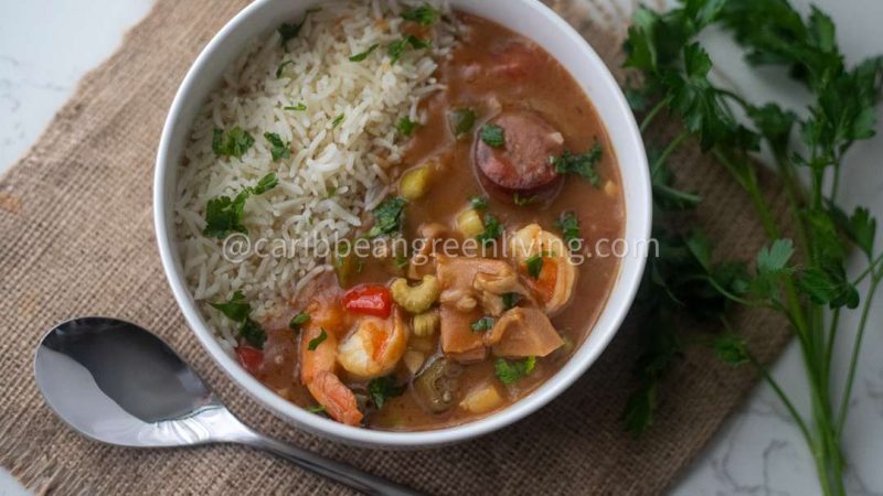 Favorite Gumbo Fusion: Conch, Sausage, and Shrimp Symphony