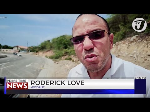 Close Call: Motorist Blames Accident on Loose Construction Material on Road | TVJ News