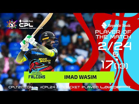 Imad Wasim Shows His CLASS With Bat & Ball vs Patriots | CPL 2024