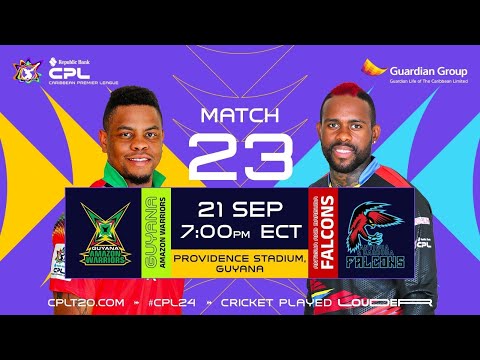 LIVE | Guyana Amazon Warriors vs Antigua & Barbuda Falcons | CPL 2024