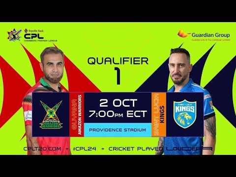 LIVE | QUALIFIER 1 | Guyana Amazon Warriors vs St Lucia Kings | CPL 2024