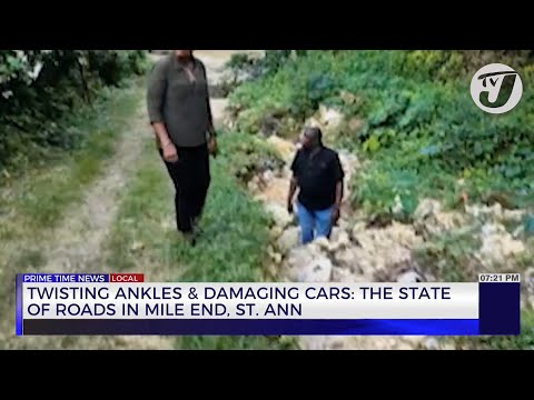 Twisting Ankles & Damaging Cars: The State of Roads in Mile End, St. Ann | TVJ News