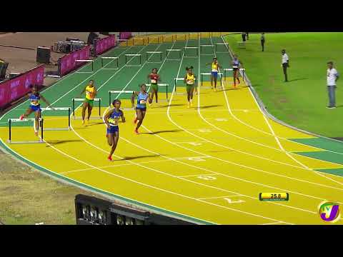 ISSA/GraceKennedy Boys and Girls Champs 2025 – Kellyann Carr of Edwin Allen Wins 400m Hurdles Final