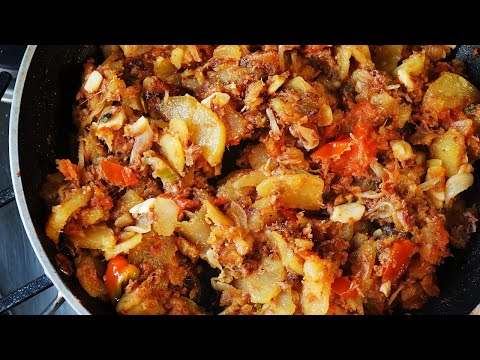 Fry Aloo With Corned Mutton | CaribbeanPot.com