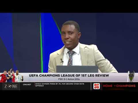 PSG defeat Aston Villa 3 goals to 1 in QF 1st leg of UEFA Champions League | SportsMax Zone