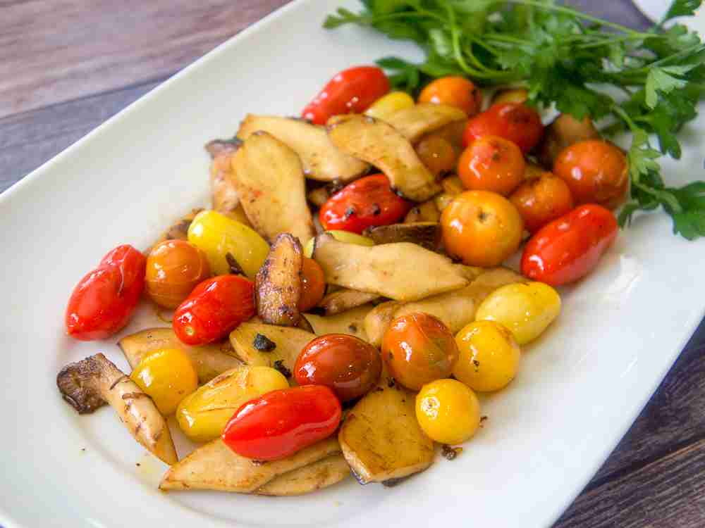Perfect Pan-Roasted Mushrooms And Tomatoes
