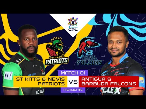 Highlights | St Kitts and Nevis Patriots vs Antigua and Barbuda Falcons | CPL 2025