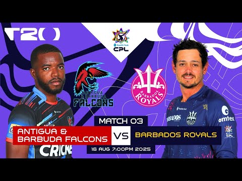 LIVE | Antigua & Barbuda Falcons vs Barbados Royals | CPL 2025