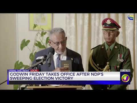 Godwin Friday Takes Office after NDP’s Sweeping Election Victory | TVJ News