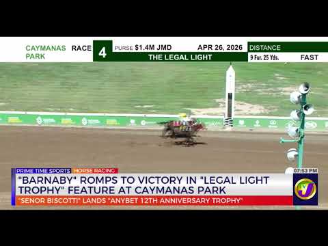 “Barnaby” Romps To Victory In “Legal Light Trophy” Feature At Caymanas Park    | TVJ Sports