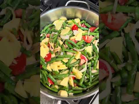 String Beans with Potato and Saltfish