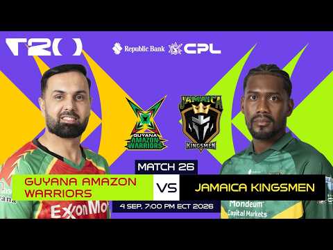 LIVE | Guyana Amazon Warriors vs Jamaica Kingsmen | CPL 2026