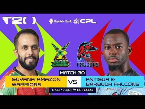 LIVE | Guyana Amazon Warriors vs Antigua & Barbuda Falcons | CPL 2026