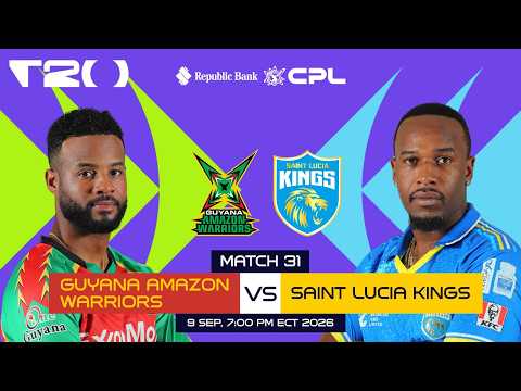 LIVE | Guyana Amazon Warriors vs Saint Lucia Kings | CPL 2026