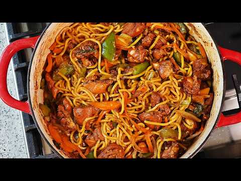 Classic Caribbean Stewed Chicken Lo Mein